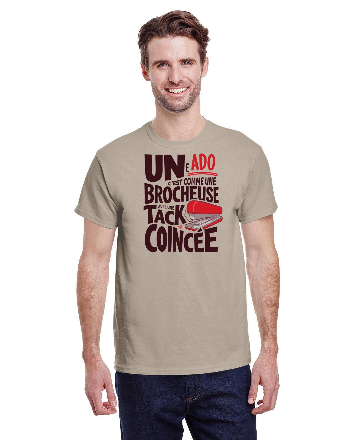 T-Shirt Brocheuse Homme - Coton Épais et Durable