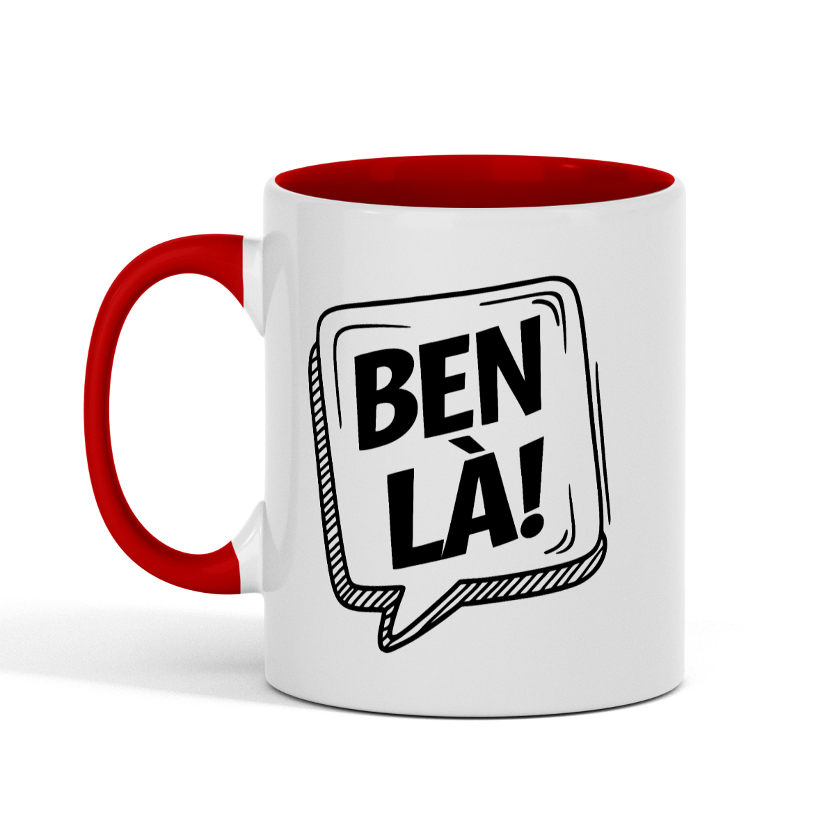 Tasse BEN LÀ avec fond rouge